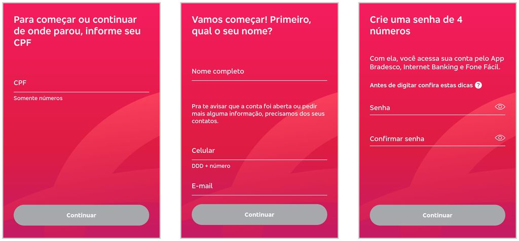 Como abrir conta Bradesco