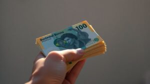 Dinheiro brasileiro em notas e moedas.